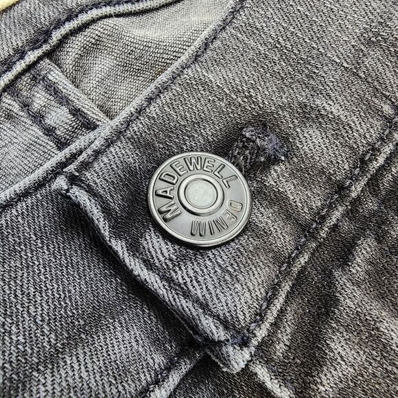 Madewell Jeans Womens 32 Black Sea 9" Mid-Rise Skinny Distressed Casual Stretch - Picture 11 of 16